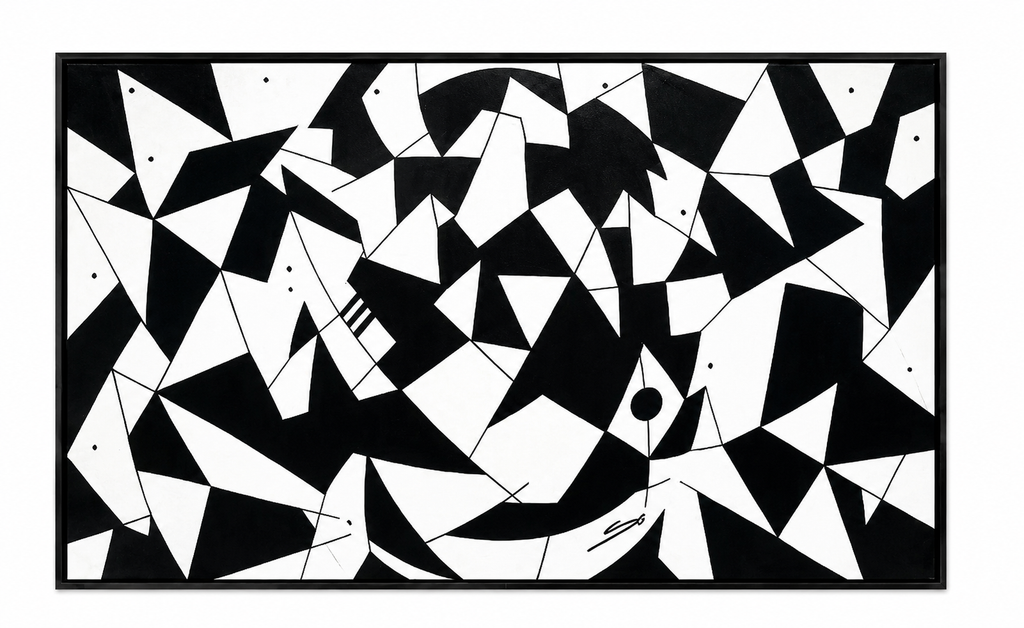 Abstract Chakra Noir 100 x 150