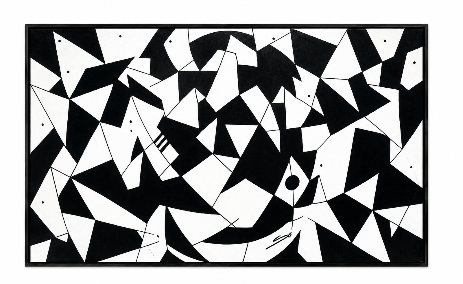 Abstract Chakra Noir 100 x 150